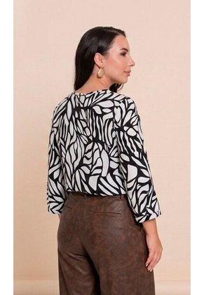 Blusa Para Mujer Manga 3/4 Negro Marca L&H Ref. 5P412311