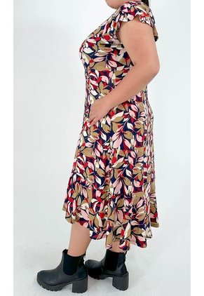 Vestido Para Mujer. Manga Corta Azul Marca L&H