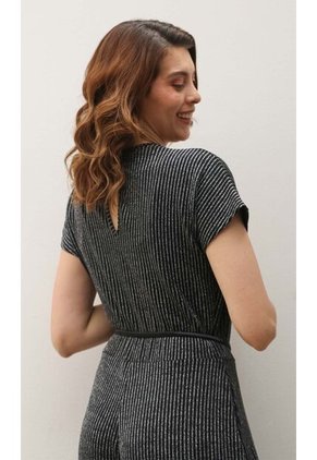 Enterizo Para Mujer Manga Corta Negro Marca L&H