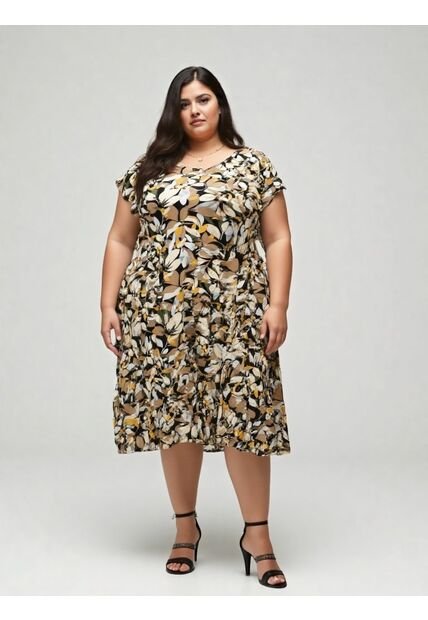 Vestido Para Mujer. Manga Corta Negro Marca L&H