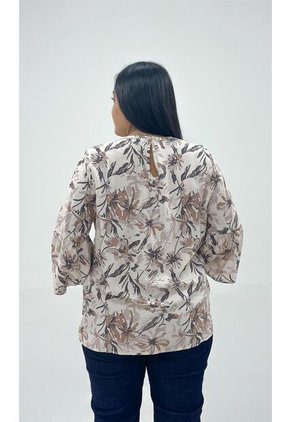 Blusa Para Mujer. Manga 3/4 Cafe Marca L&H Ref. 5P612104