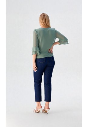 Blusa Para Mujer Manga 3/4 Verde Marca L&H Ref. 5P412271