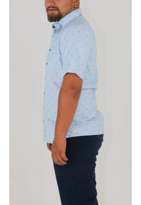 Camisa Para Hombre Manga Corta Azul Marca L&H Ref. 7Y101224