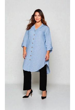 Bluson Para Mujer. Manga 3/4 Azul Marca L&H Ref. 7D624021