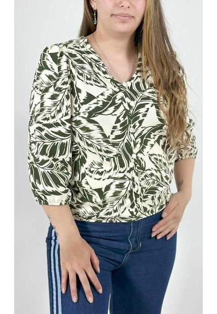 Blusa Para Mujer Manga 3/4 Verde Marca L&H