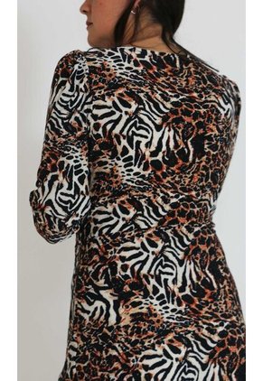 Vestido Para Mujer Manga 3/4 Terracota Marca L&H