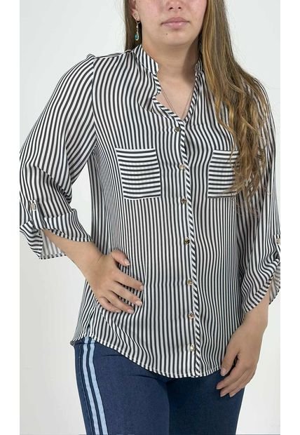 Blusa Para Mujer Manga 3/4 Negro Marca L&H