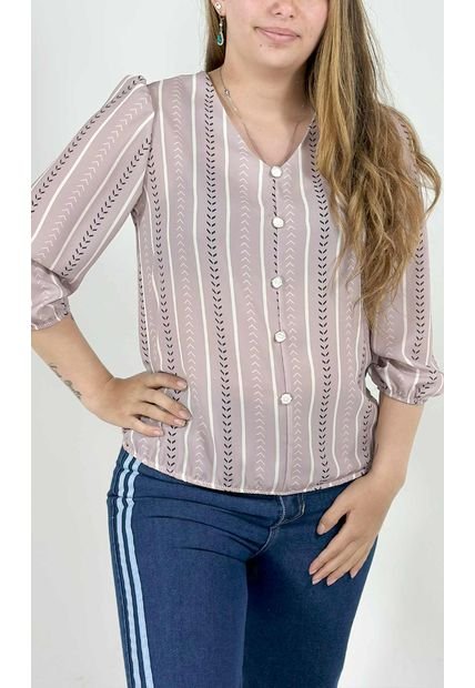 Blusa Para Mujer Manga 3/4 Lila Marca L&H