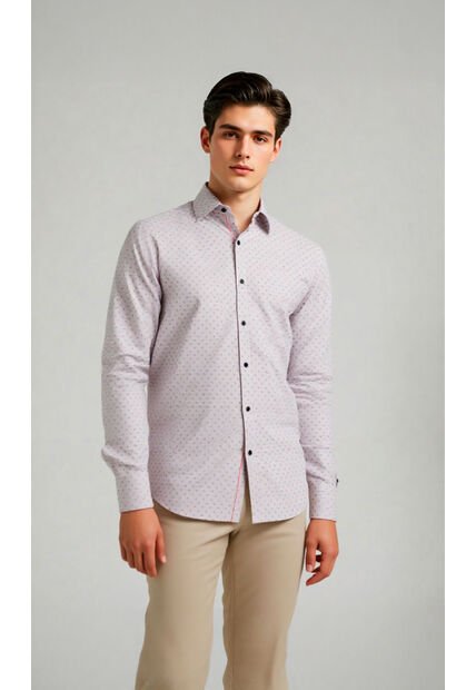 Camisa Para Hombre Manga Larga Gris Claro Marca L&H Ref. 7Y101226