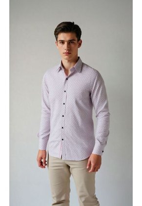 Camisa Para Hombre Manga Larga Gris Claro Marca L&H Ref. 7Y101226
