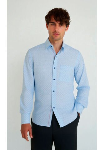 Camisa Para Hombre Manga Larga Azul Marca L&H Ref. 7Y101226 L&H