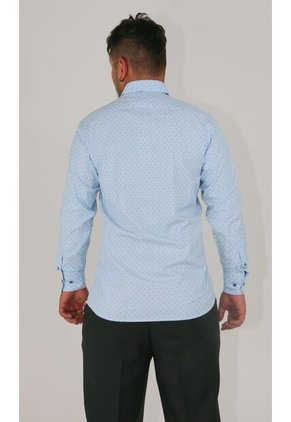 Camisa Para Hombre Manga Larga Azul Marca L&H Ref. 7Y101226