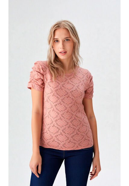 Camiseta Para Mujer Manga Corta Rosado Marca L&H Ref. 8E409031