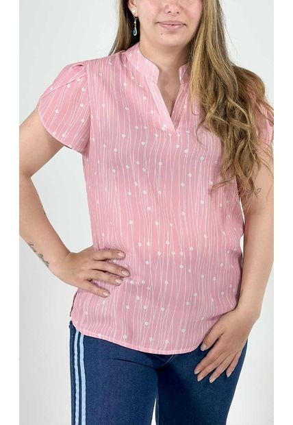 Blusa Para Mujer Manga Corta Rosado Marca L&H