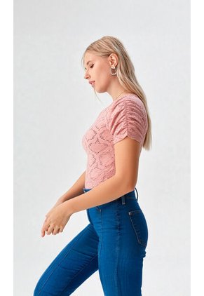 Camiseta Para Mujer Manga Corta Rosado Marca L&H Ref. 8E409031