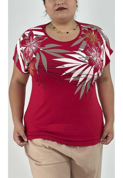 Camiseta Para Mujer. Manga Corta Rojo Marca L&H