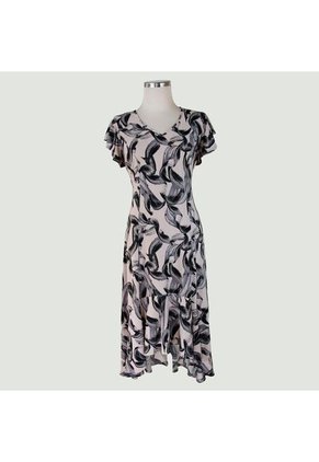 Vestido Para Mujer Manga Corta Gris Oscuro Marca L&H