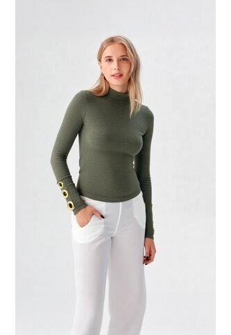 Camiseta Para Mujer Manga Larga Verde Marca L&H Ref. 1F409493 L&H