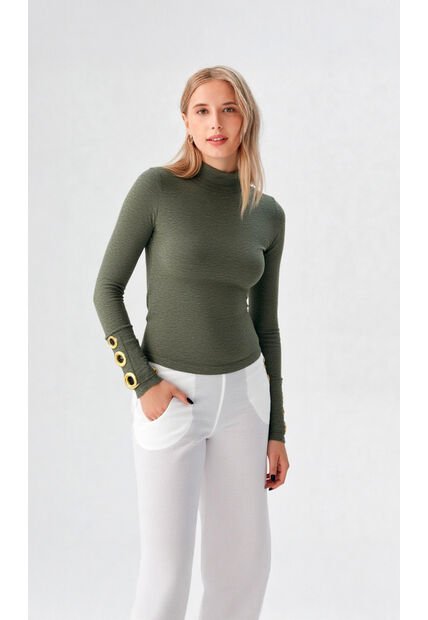 Camiseta Para Mujer Manga Larga Verde Marca L&H Ref. 1F409493