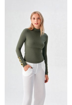 Camiseta Para Mujer Manga Larga Verde Marca L&H Ref. 1F409493