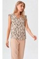 Blusa Para Mujer Manga Sisa Cafe Marca L&H Ref. 1F412728 de L&H