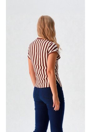 Blusa Para Mujer Manga Corta Cafe Marca L&H Ref. 1F412668