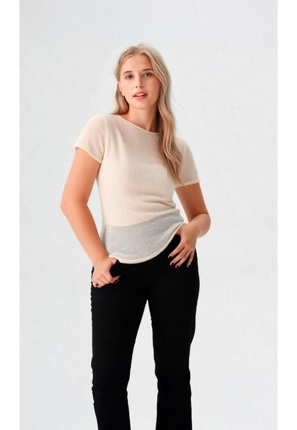 Camiseta Para Mujer Manga Corta Blanco Marca L&H Ref. 1F409490