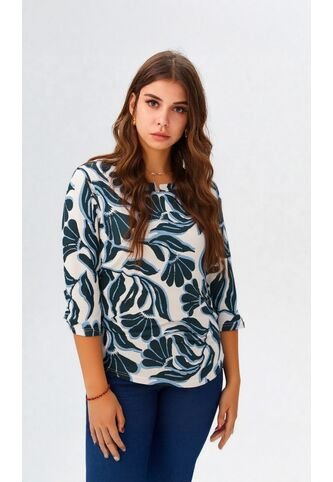 Camiseta Para Mujer Manga 3/4 Azul Marca L&H Ref. 1F409497 L&H