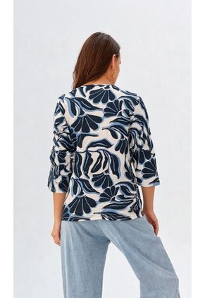 Camiseta Para Mujer Manga 3/4 Azul Marca L&H Ref. 1F409497