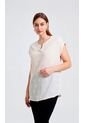 Blusa Para Mujer Manga Corta Beige Marca L&H Ref. 1F412687 de L&H