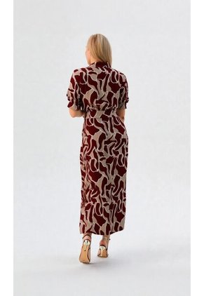 Vestido Para Mujer Manga Corta Terracota Marca L&H Ref. 1F417023