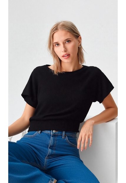 Camiseta Para Mujer Manga Corta Negro Marca L&H Ref. 2J409129