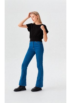 Camiseta Para Mujer Manga Corta Negro Marca L&H Ref. 2J409129