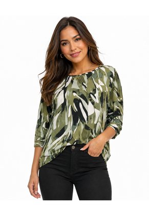 Camiseta Para Mujer Manga 3/4 Verde Marca L&H Ref. 2J409135