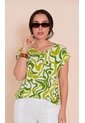 Camiseta Para Mujer Manga Corta Verde Marca L&H Ref. 2J409134 de L&H