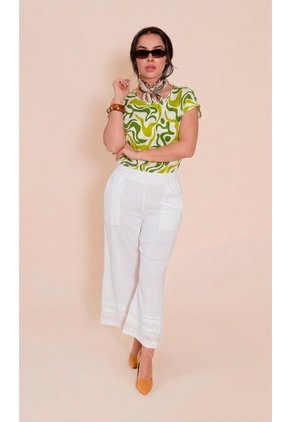 Camiseta Para Mujer Manga Corta Verde Marca L&H Ref. 2J409134