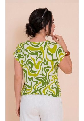 Camiseta Para Mujer Manga Corta Verde Marca L&H Ref. 2J409134