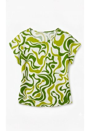Camiseta Para Mujer Manga Corta Verde Marca L&H Ref. 2J409134
