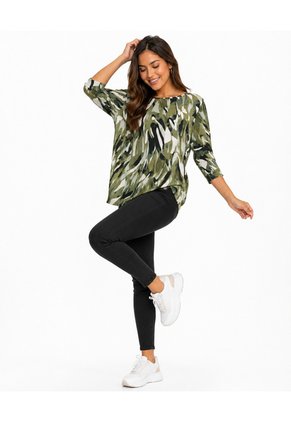 Camiseta Para Mujer Manga 3/4 Verde Marca L&H Ref. 2J409135