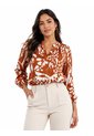 Blusa Para Mujer Manga 3/4 Terracota Marca L&H Ref. 5P412307 de L&H
