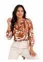 Blusa Para Mujer Manga 3/4 Terracota Marca L&H Ref. 5P412307 de L&H