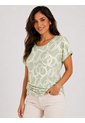 Camiseta Para Mujer Manga Corta Verde Marca L&H Ref. 2J409123 de L&H