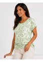 Camiseta Para Mujer Manga Corta Verde Marca L&H Ref. 2J409123 de L&H