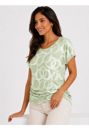 Camiseta Para Mujer Manga Corta Verde Marca L&H Ref. 2J409123