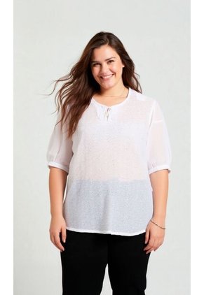 Blusa Para Mujer. Manga Corta Blanco Marca L&H Ref. 1F612227