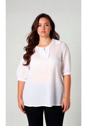 Blusa Para Mujer. Manga Corta Blanco Marca L&H Ref. 1F612227