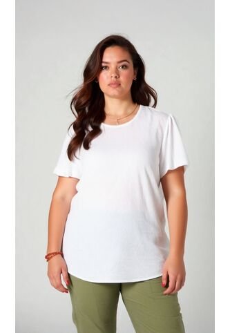Blusa Para Mujer. Manga Corta Blanco Marca L&H Ref. 1F612232 L&H