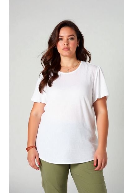 Blusa Para Mujer. Manga Corta Blanco Marca L&H Ref. 1F612232