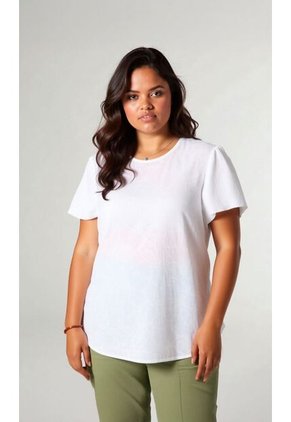 Blusa Para Mujer. Manga Corta Blanco Marca L&H Ref. 1F612232