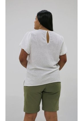 Blusa Para Mujer. Manga Corta Blanco Marca L&H Ref. 1F612232
